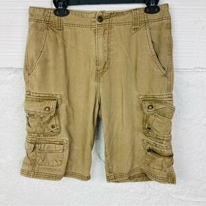 IRON CO. Tan khaki cargo cotton shorts size 30
